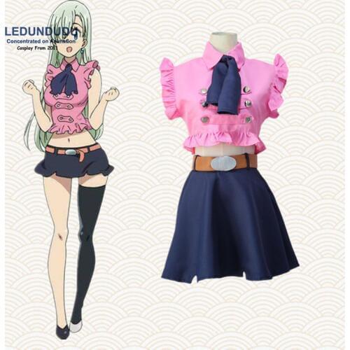 4 in 1 set The Seven Deadly Sins Cosplay Costumes Elizabeth Liones Uniforms Nanatsu No Taizai Women Fancy Party Clothes