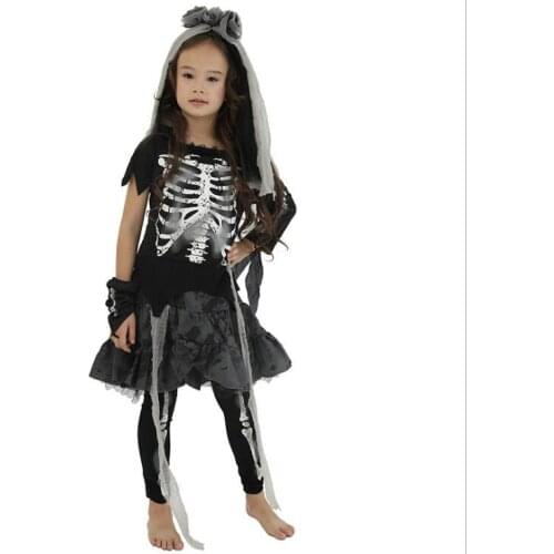 Halloween costume girl skull bride skirt show costume cosplay costume