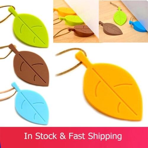1PCS Creative Leaves Shape Silicone Door Block Children Anti-Folder Hand Security Door Card Three-Dimensional Hanging Door Stop