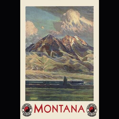 MONTANA NORTHERN PACIFIC Travel METAL TIN SIGN POSTER WALL PLAQUE