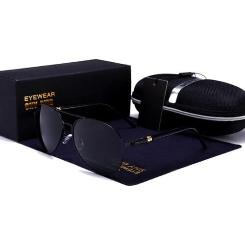 Classic Pilot aviation Sunglasses Men Driving Clear Polarized Lens Sun Glasses Male Vintage Brand Sunglass Oculos UV