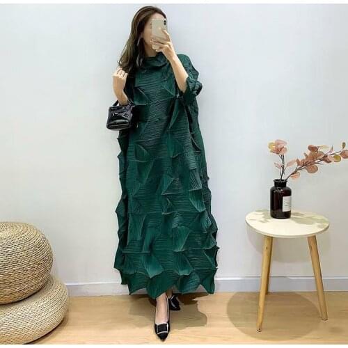 Miyake 2021 New Summer Age Reducing Slim Design Disorderly Pleats Dress Irregular Leisure Skirt