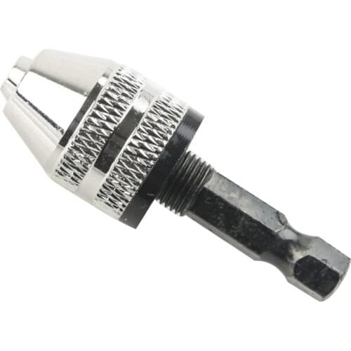 Drill Chuck Adapter Hex Shank 1/4 Inch For Drilling 0.3-8mm Black/Silver Quick Change 1PC 0.6-8mm Keyless Converter