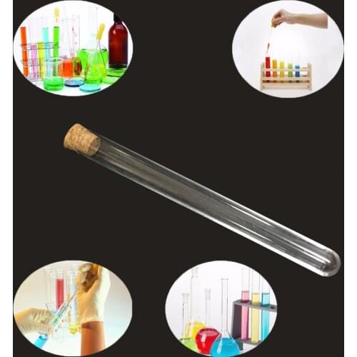 Transparent Plastic Round Bottom Test Tube With Cork Stoppers Empty Scented tea Tubes like glass