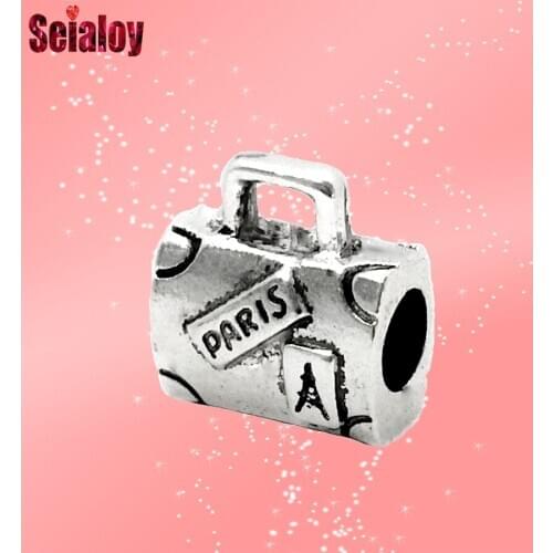 Seialoy 2020 New Paris DK Bag Beaded Charm Beaded Fit Brands Bracelet & Necklace Silver Color Jewelry Accessories Beads