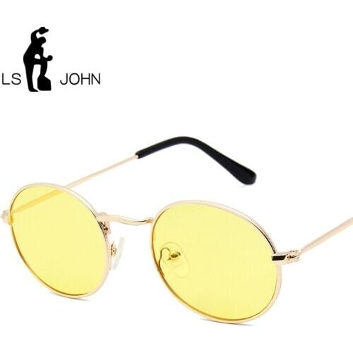 LS JOHN 2019 Metal Round Vintage Sunglasses Women Mirror Classic Retro Street Beat Glasses Men Glasses Driving Oculos De Sol