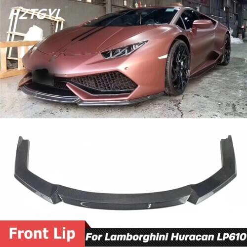 V Style Carbon Fiber Front Bumper Lip For Lamborghini Huracan LP580 LP610 Tuning 2014-2017