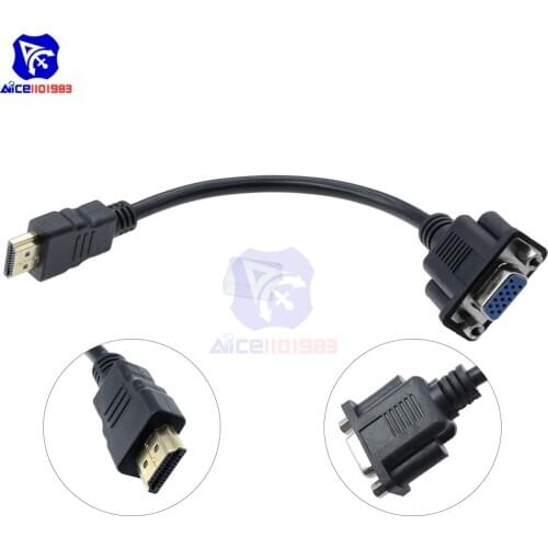 Diymore 1080P HDMI Male to VGA RCA HD-15 Female Video Adapter Converter Cable for HDTV Computer Latop TV