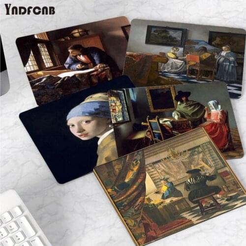 YNDFCNB New Printed Vermeer Art Durable Rubber Mouse Mat Pad Smooth Writing Pad Desktops Mate gaming mouse pad