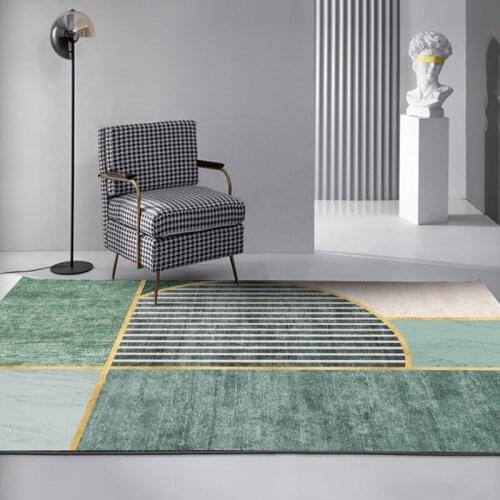 Green Carpet Free Shipping Modern Nordic Style Living Room Rugs Geometric Pattern Home Non-Slip Floor Mat Room Decor Teenager