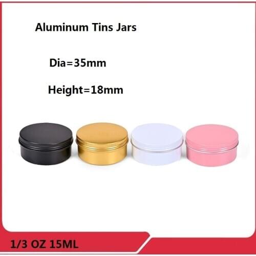 1/3 oz 10ml 10g Multi Colored Round Aluminum Cans Screw Lid Metal Tins Jars Empty Slip Slide Containers YTP073