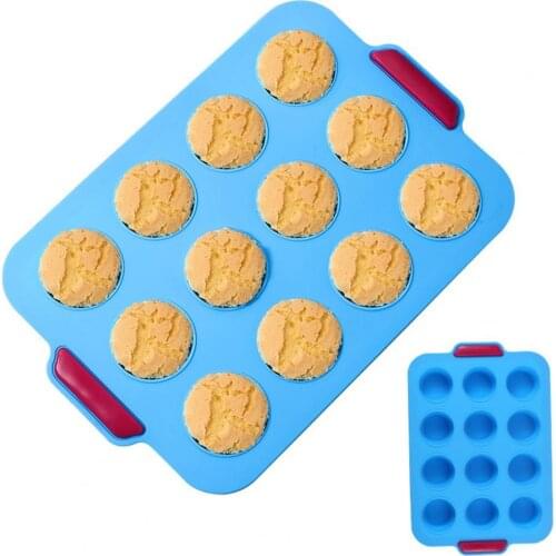 1pc 12 Cavities Silicone Mould Washable Eco-friendly DIY Non-stick Easy Release Cake Mold Home Kitchen Baking Accessories