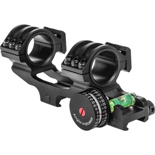 One Piece Picatinny Scope Mount Dual Rings 25.4mm/30mm Bubble Level Angle Indicator Hunting Scope Rings With 20mm Rail On Left