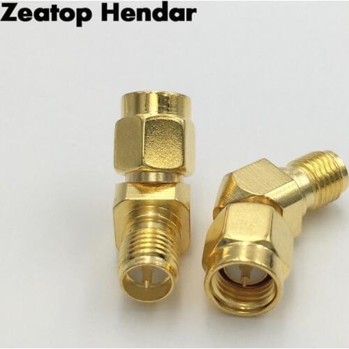 1Pcs Brass SMA Male Jack to RP SMA RP-SMA Female Plug Antenna 45 135 Degree Angle Adapter for FPV 50 Ohm Connector