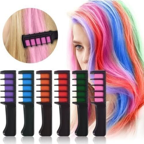 1 Pc Portable Non-toxic One-time Mini Hair Color Comb 6 Colors Dye Cream Kits Temporary party Cosplay Salon Hair Dyeing Comb