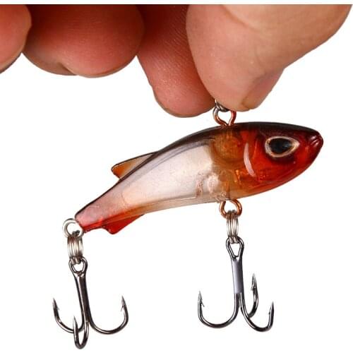 1pc VIB 4cm 4g Sinking Vibration Fishing Lure Hard Plastic Artificial VIB Winter Ice Fishing Jigging Pike Bait Isca Peche Tackle