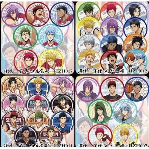 11pcs/set 58MM Kuroko No Basket Hyuga Kuroko Basketball Button On Backpack Acrylic Icons Brooch Pins Badge