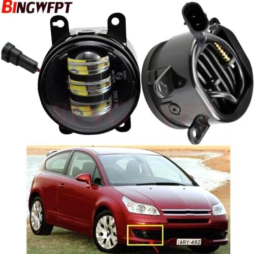 2x Car Front LED Fog Light Lamp For Citroen C4 Coupe (LA_) 2004-2011 For Citroen SpaceTourer 2016 2017 2018