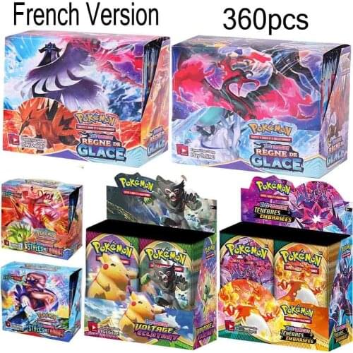 360pcs New French Version Pokemon Cards TCG: Sword & Shield Darkness Ablaze Booster Display Box Collection Trading Card Game