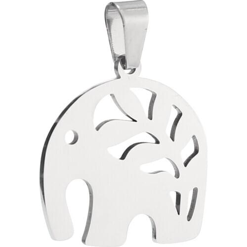 4pcs 316L Stainless Stee Elephant Cartoon Crawling Baby Boy Girl Necklace For Women Men DIY Necklaces pendant Making Finding