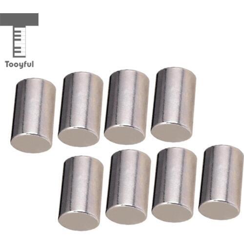 Tooyful 8 Pieces Iron Pickup Pole Pieces Slugs Magnetic Rods Bars Silver for Electric Guitar/Bass Parts 15 x 9.5mm