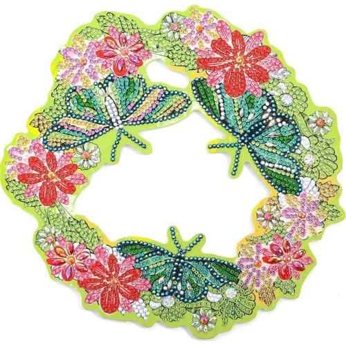 DIY 5D Special Shape Rhinestone Butterfly Flag Rabbit Wreath Diamond Painting for Wall Decoration