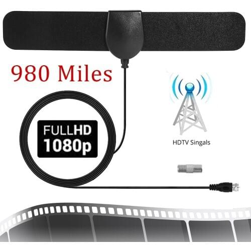 1080P High Gain 20 dBi 980 miles range HDTV Indoor TV Antenna DVB-T2 Digital Amplifier Aerial Indoor Digital TV-Antenna