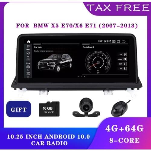 Android 10.0 Car Audio Carplay Car DVD Player for BMW X5 E70 X6 E71 (2007-2013) CCC/CIC System Navigation Auto Radio Multimedia