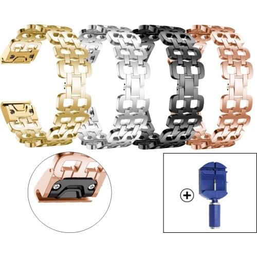 Quick Release easyFit smart 26mm for Garmin Fenix 6X 6X pro/Fenix 5X 5X Plus/3 HR Stainless Steel for Garmin D2 bravo Watchband