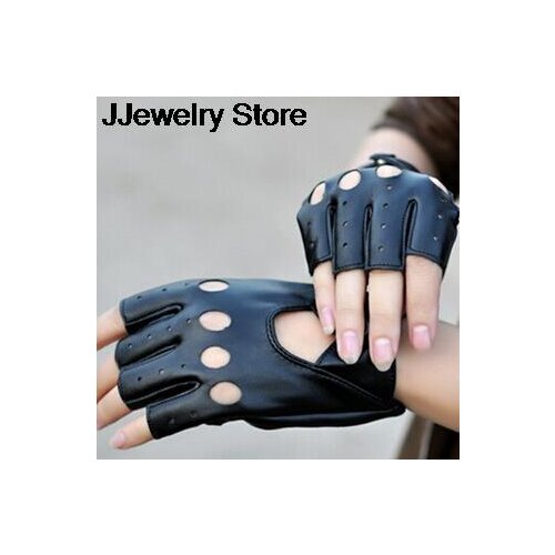 PU Leather Black Womens Half Finger Driving Women Gloves 1 Pcs Fingerless Gloves New