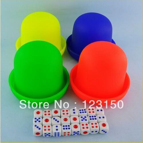 DC-018 Four Colors Plastic Dice Cup Set, Excellent