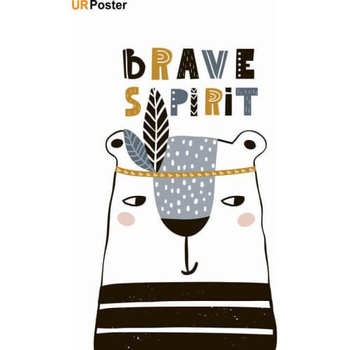 Kids Illustration Art Print Cute Painting Canvas Poster Cartoon Bear Picture Child Baby Bedroom Wall Art Print Home Decor