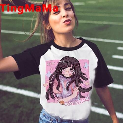 Japanese Anime Harajuku E-girls Punk t shirt summer top female print grunge ulzzang casual t-shirt aesthetic graphic tees women