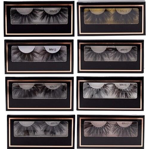 Hot 25-28mm Long Thick Mink Hair False Eyelashes Curly Crisscross Reusable Handmade 3D Fake Lashes Soft Light 3 Pairs/Lot