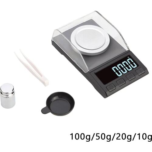 Pocket Digital Milligram Scale 0.001g High Precison Mini Jewelry Lab Powder Scale with Calibration Weight Tweezers Weighing Pan
