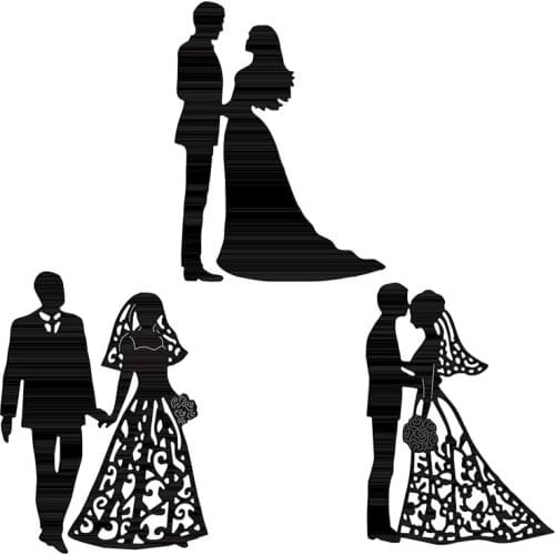 Bride And Groom Lovers Metal Cutting Dies DIY Wedding Invitation Card Album Photo Making Scrapbooking Crafts Stencil New Dies