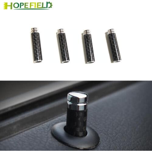 Carbon Fiber Metal Door Lock Pin Pull Thread Tap Knob Button Trim For Mercedes Benz A Class w176 CLA C117 GLA X15 2012-2015