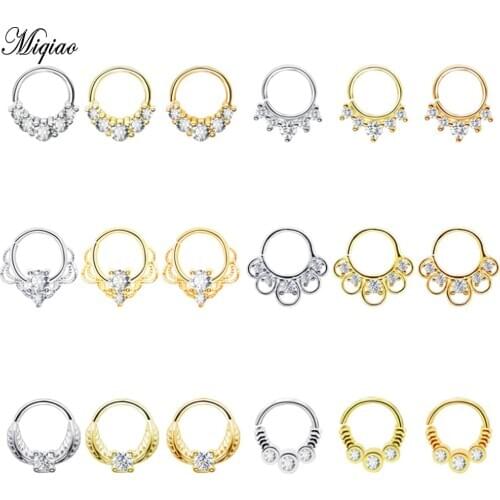 Miqiao 2pcs Human Body Piercing Jewelry New Real Gold-plated Opening Multi-purpose Nose Ring Diaphragm Ring Ear Bone Nails