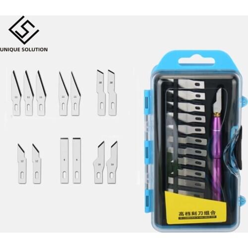 15PCS Multi-functional Modular Alloy Woodworking carving knife,paper cutting utility knife,scalpel,various blade combinations