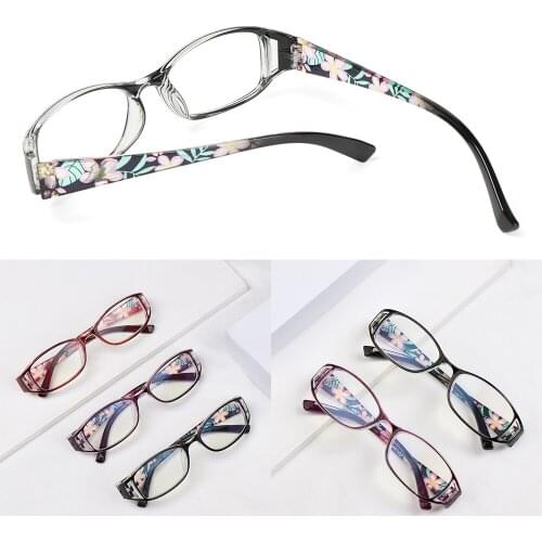 Fashion Anti-Blue Light Reading Glasses Urltra-Light Eye Protection Women Flowers Elegant Comfortable Eyeglasses