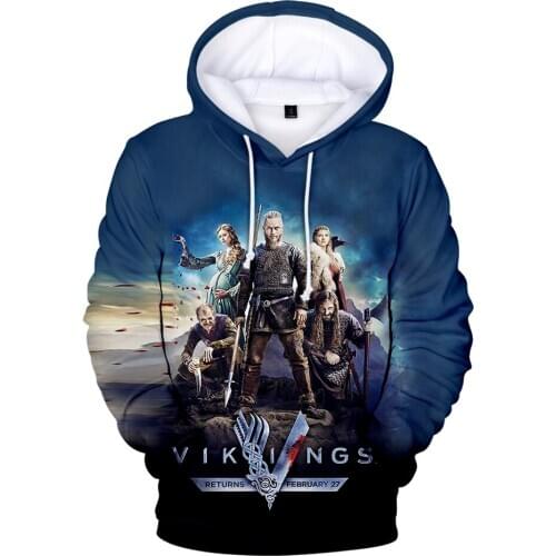 Fashion Vikings Ragnar Lothbrok 3D hoodies men/women Sweatshirt Hot Sale unisex Material Spring Long Sleeve Hip Hop Pullovers
