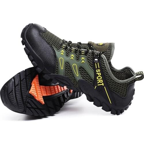 Men Mesh Casual Shoes Beach Outdoor hiking Shoes Breathable Wear Resisting Trekking Footwear Climbing Light Hiking Shoes Man