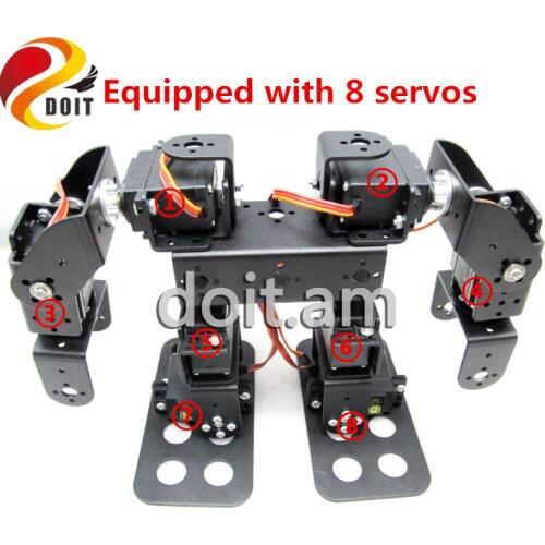 SZDOIT DOIT 8 DOF Biped Humanoid Robot + 8 Servos Robot Kit Education Servo Bracket Multi-function Robot Kit