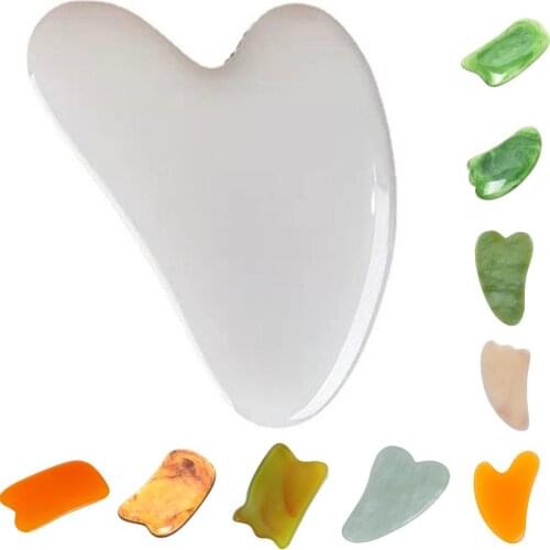 Natural Jade Facial Beauty Scraping Massage Tools Firm Skin Care Face Guasha SPA Physical Therapy