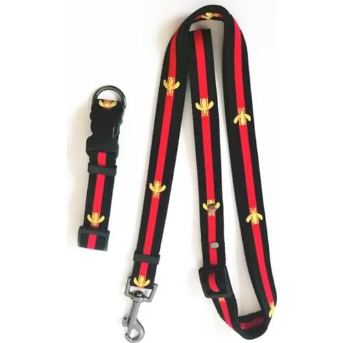 Tide Brand Embroidery Bee Pet Collar Leash Suit Dog Collar Pet Supplies dog seat belt pet collar harness dog collar designer