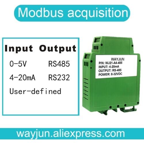 4-20ma to RS485, 0-5V to RS232 analog signal to RS485 analog acquisition module WJ21