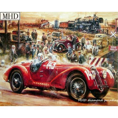 Full square drill old car icon 5D diamond painting kit DIY diamond mosaic embroidery 20x25cm room decoration gift