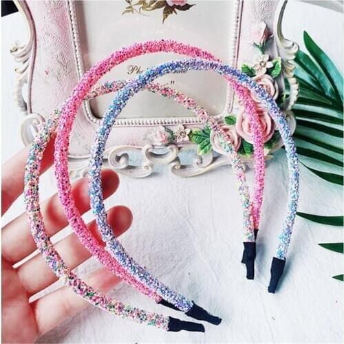 Candy Color Shiny Sequins Girls Hairbands Baby Girls Hir Tie Lovely Headband For Children Hair Hoop For Girls Hair Accessories