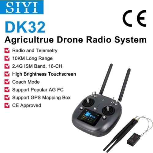 SIYI DK32 2.4G 10KM Range Remote Controller Radio System with Telemetry Receiver for Agriculture Spraying Drone UAV Airplane