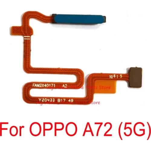 Fingerprint Sensor Scanner Connector Home Button Key Touch ID Flex Cable For OPPO A72 5G Finger Print Scanner Flex Cable Parts